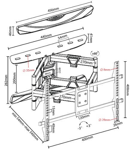 Titan SGB494 Swivel Mount For 23"-55" - Image 3