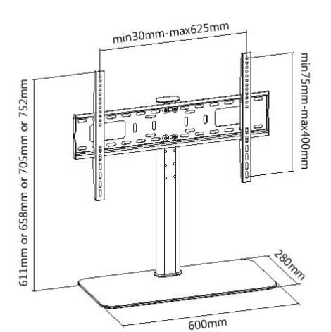 Titan SGB56 Tv Stand 37" - 55"/40KG - Image 3