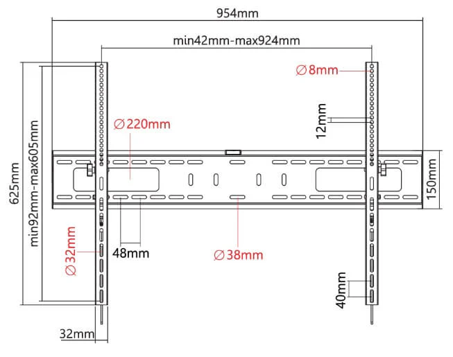 Titan SGB832 Tilting Bracket for 60"-100" - Image 3