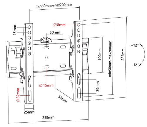 Titan SGB230 tilting bracket for 19"-40" - Image 3
