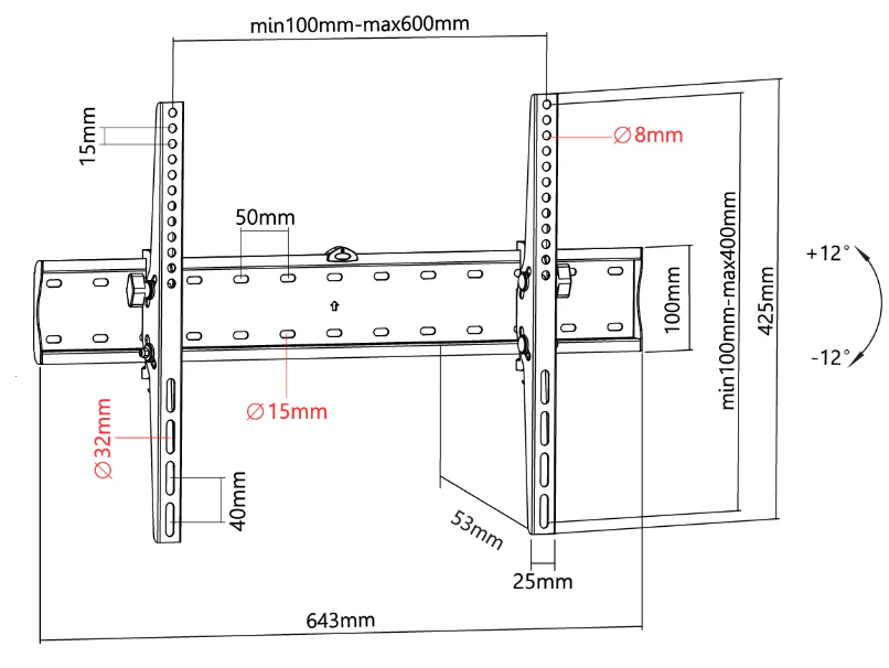 Titan SGB630 Tilting Bracket for 37'' - 70'' - Image 3