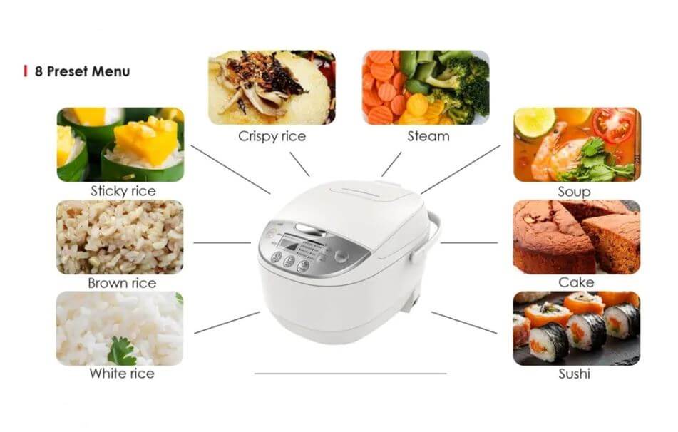 Toshiba 1.8L RC18DR1NS Digital Rice Cooker - White - Image 3