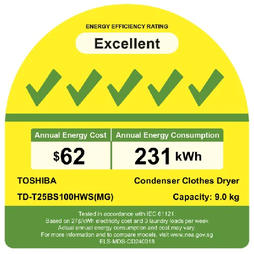 Toshiba TD-T25BS100HWS(MG) 9KG Heat Pump Dryer - Image 5