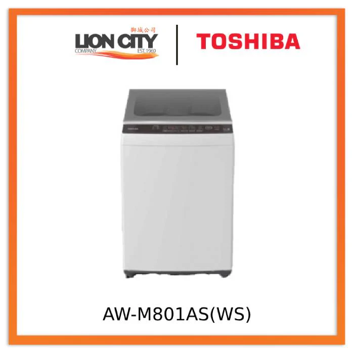 Toshiba AW-M801AS(WS)/AW-M901BS(WS) White 7kg / 8kg 4 Tick Top Load Washing Machine
