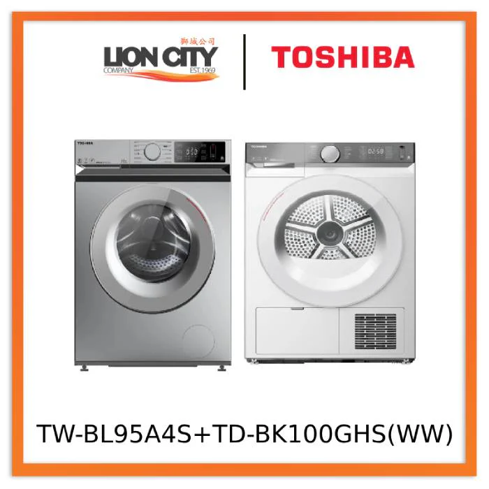Toshiba Bundle - TW-BL95A4S Washer 8.5kg + TD-BK100GHS Heat Pump Dryer 9kg - Image 2