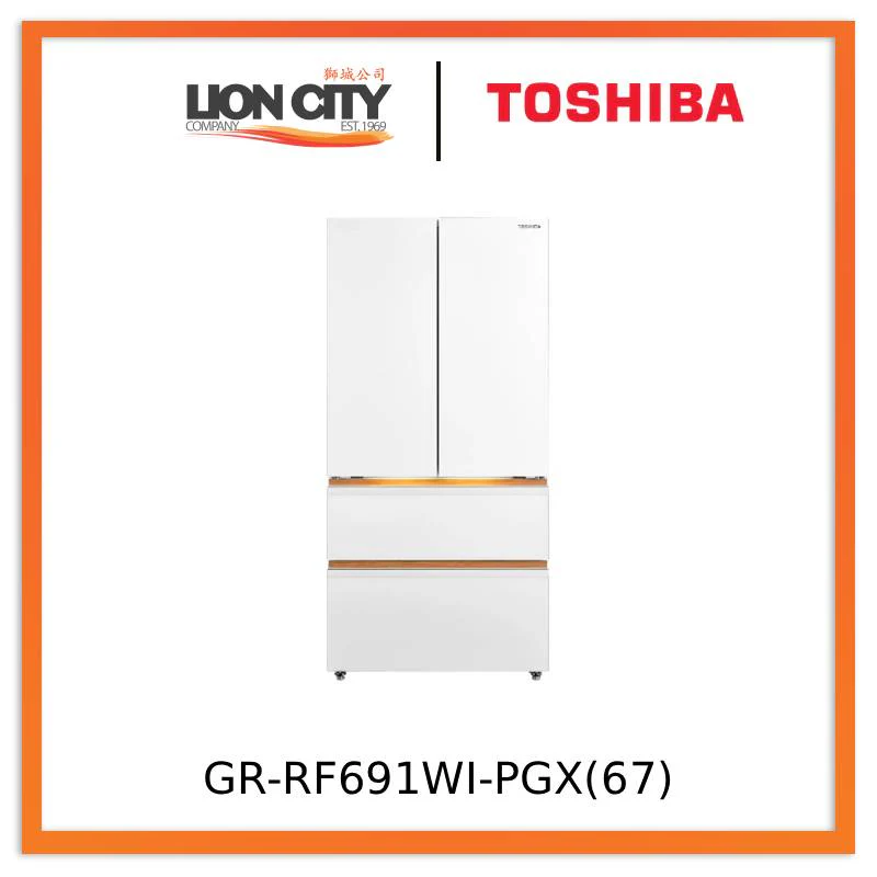Toshiba GR-RF691WI-PGX(67) Japandi Series 524L French Door Refrigerator - White