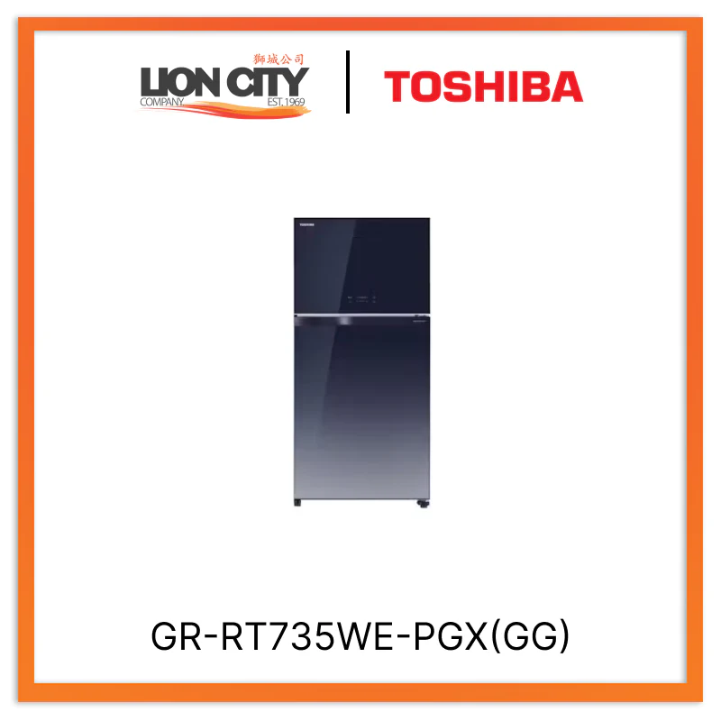TOSHIBA GR-RT735WE-PGX(GG) 548L Top Mount Freezer Fridge - Blue Graphite