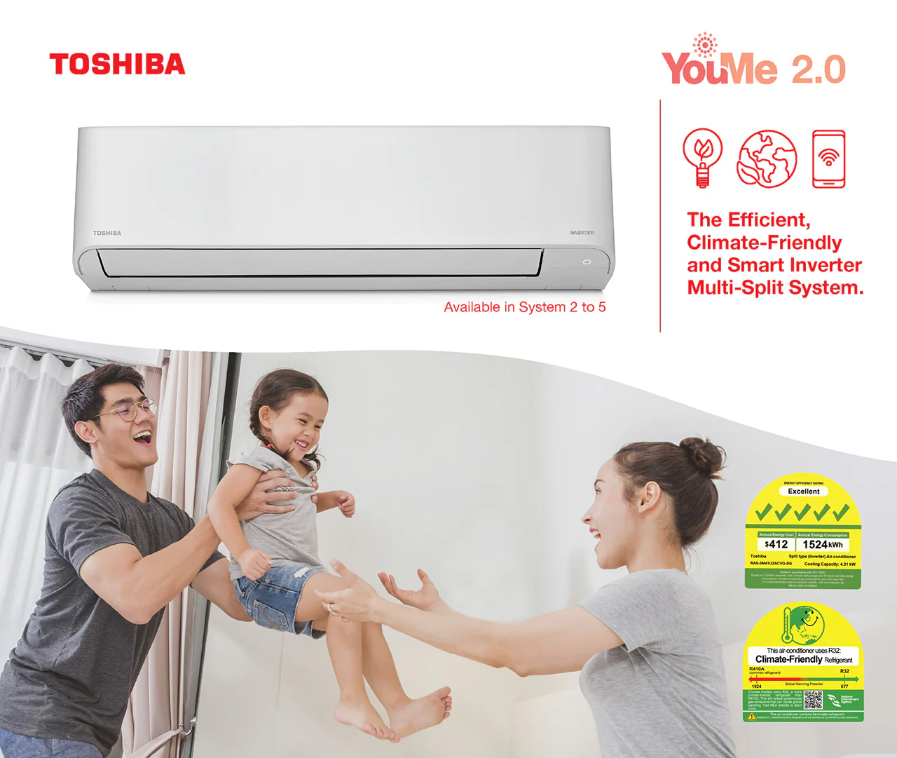 Toshiba Haori System 3 Air Conditioner 3×10000 BTU - Image 2