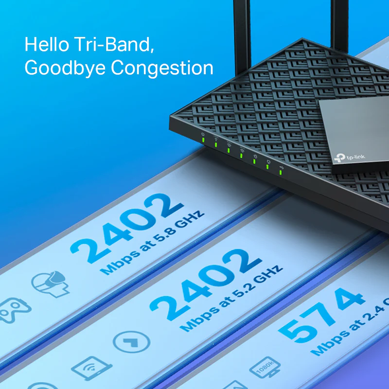 TP-Link Archer AX75 AX5400 Tri-Band Wi-Fi 6 Router - Image 2