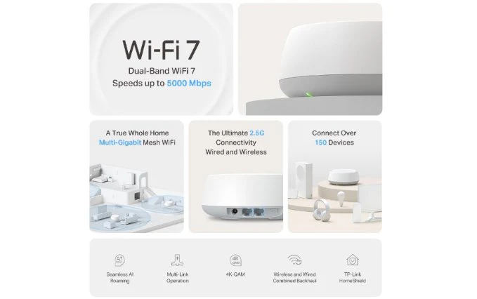 TP-Link Deco BE25 BE5000 Whole Home Mesh Wi-Fi 7 System 3-Pack - Image 3