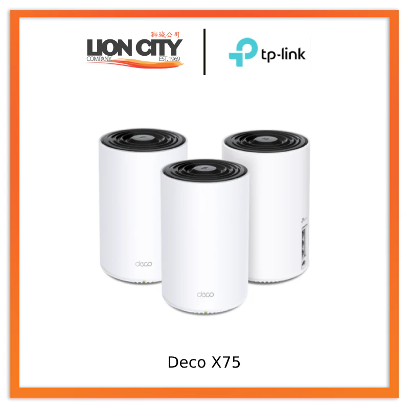TP-Link Deco X75 (3-Pack) AX5400 Tri-Band Mesh Wi-Fi 6 System