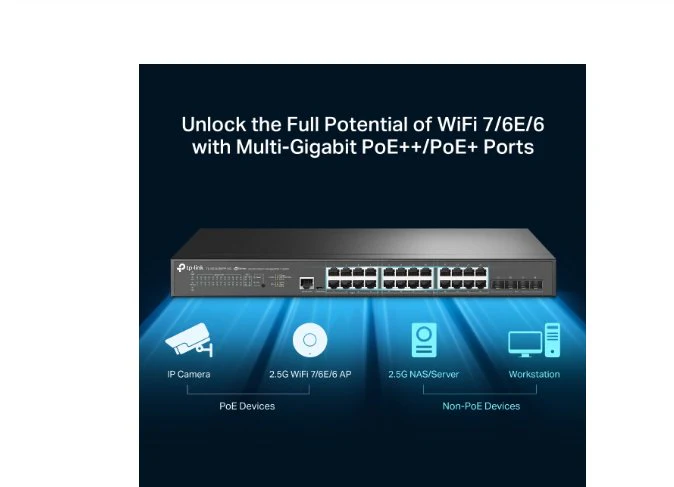 TP-Link Omada SG3428XPP-M2 24-Port 2.5G L2+ Managed Switch 16 PoE+ 8 PoE++ - Image 4