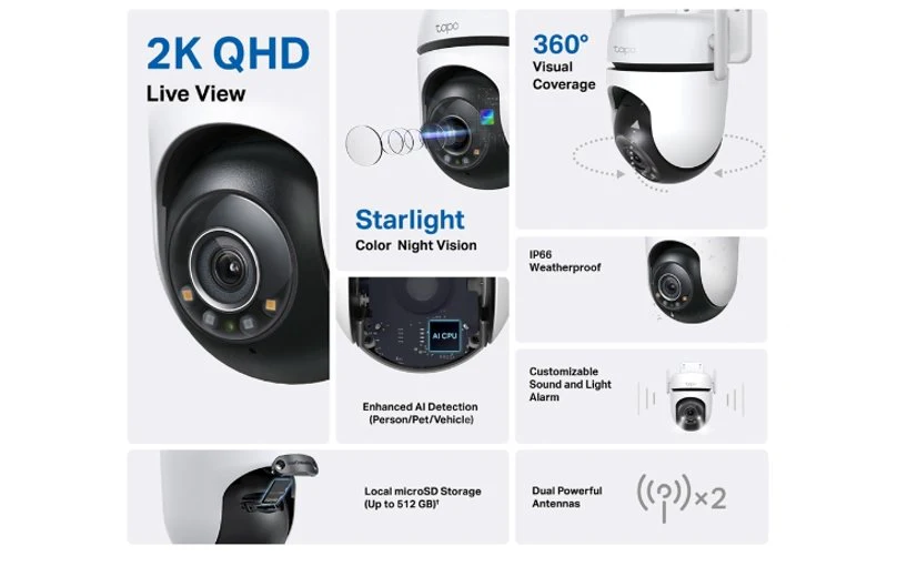 TP-Link Tapo C520WS 2K QHD Outdoor Pan/Tilt Wi-Fi Security Camera - Image 2