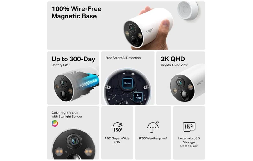 TP-Link Tapo Smart Wire-Free Security Camera C425 - Image 4