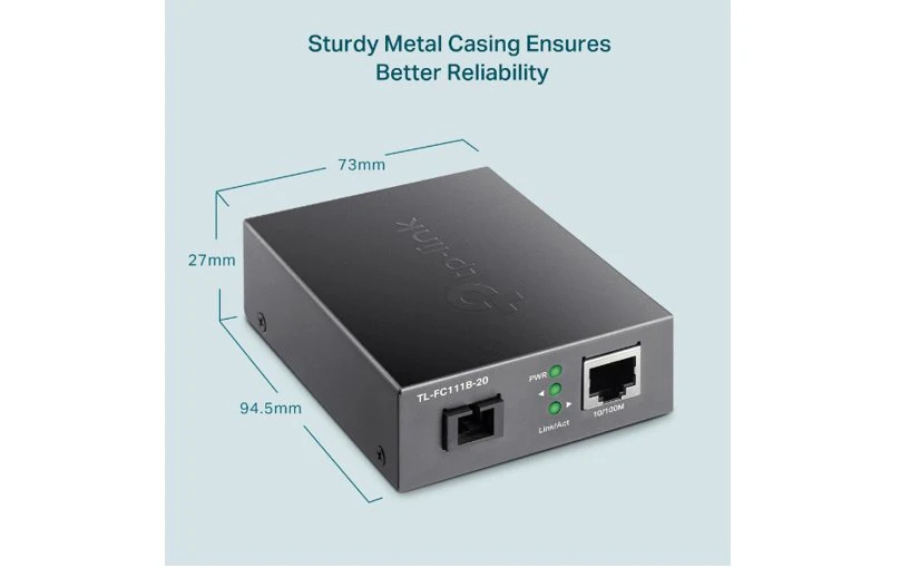 TP-Link TL-FC111B-20 Single-Mode SC 10/100 Mbps WDM Media Fiber Converter - Image 2