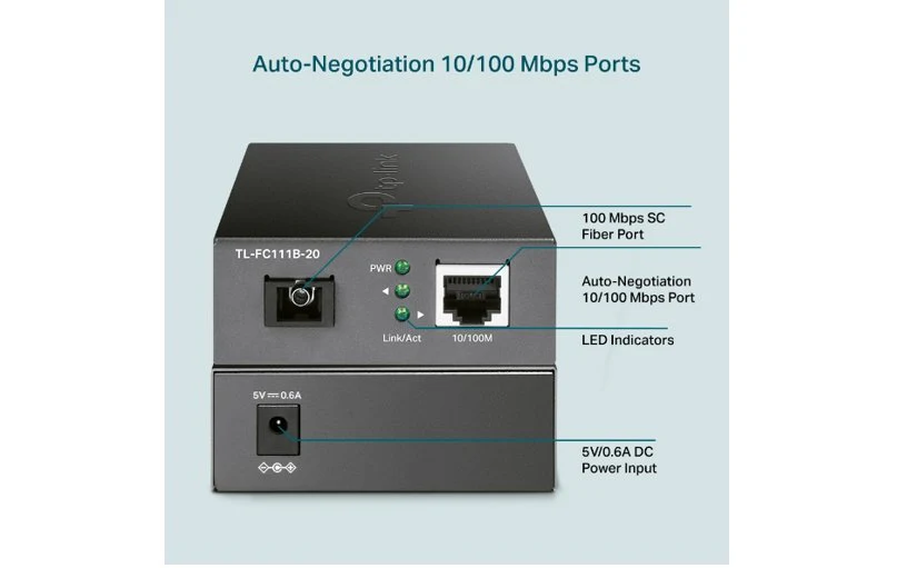 TP-Link TL-FC111B-20 Single-Mode SC 10/100 Mbps WDM Media Fiber Converter - Image 3