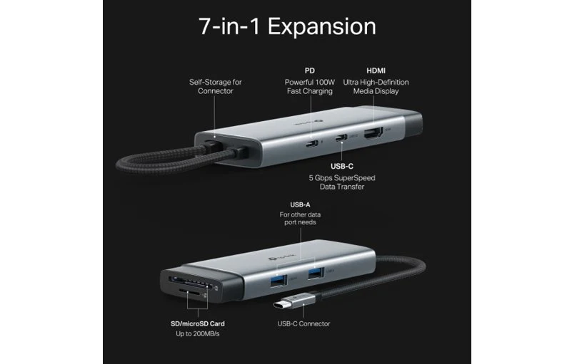 TP-Link USB Type-C 7-Port Hub 5 Gbps UH7020C - Image 4
