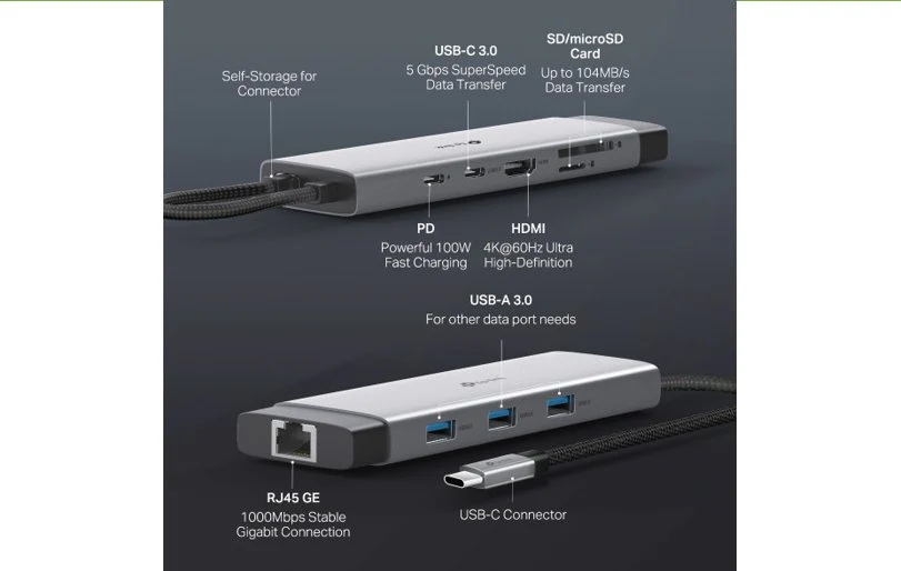 TP-Link USB Type-C 9-Port Hub 5 Gbps UH9120C - Image 4