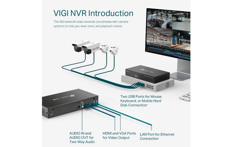 TP-Link VIGI 8 Channel Network Video Recorder 5MP H.265+ NVR1008H - Image 3