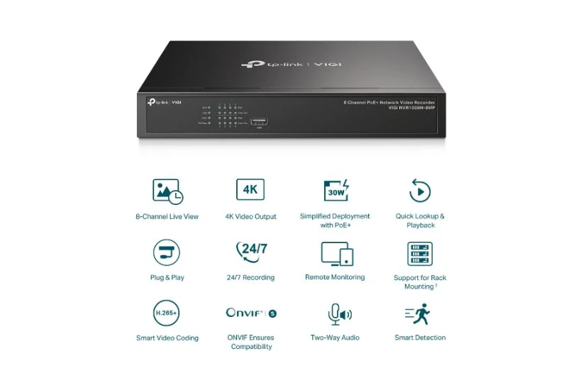 TP-Link VIGI 8 Channel PoE Network Video Recorder NVR1008H-8MP - Image 3