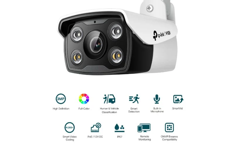 TP-Link VIGI C330 3MP Outdoor Full-Color Bullet Network Camera 2.8mm - Image 2