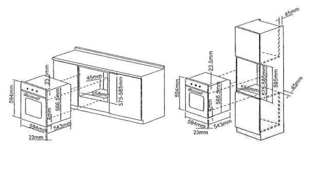 Tecno Uno UPO 63 Built-In Oven Stainless Steel 56L - Image 3