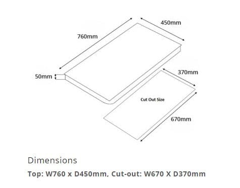 Tecno Uno UG 2076 TRSV Toughened Glass Hob Black 76cm UG2076 TRSV - Image 3