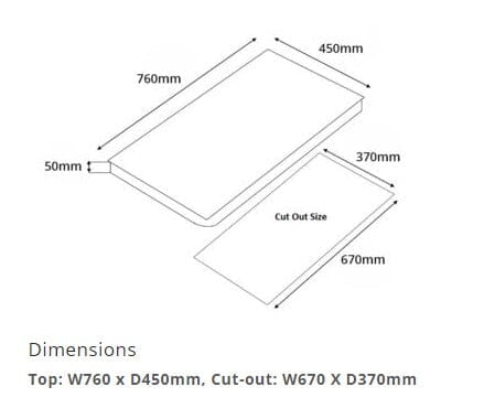 Tecno Uno UG 3076 TRSV Toughened Glass Hob Black 76cm - Image 3