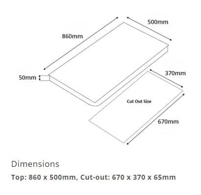 Tecno Uno UG 3086 TRSV Toughened Glass Hob Black 86cm - Image 3