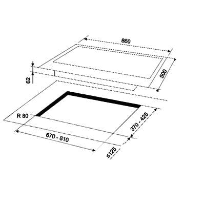 Valenti VC930G/S 860 mm Glass Built-in Hob (With Safety-Valve) VC 930G/VC 930S - Image 4