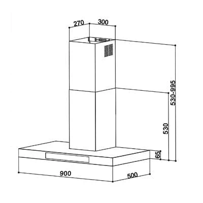 Valenti VH 6019TS 900 mm Chimney Hood VH6019TS - Image 4