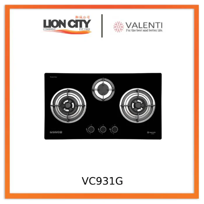 Valenti VC721G/VC821G/VC921G/VC831G/VC931G 2/3 Burner Glass Gas Hob - Image 4