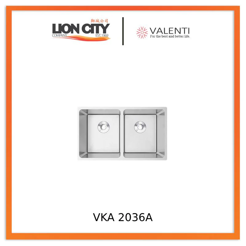 Valenti VKA2036A Stainless Steel Double Bowl Sink