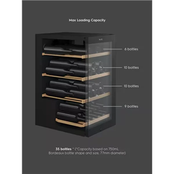 Vintec VWS830FCB-X Lumiere Noire 35 - 35-Bottle Single Zone Wine Cabinet - Image 5