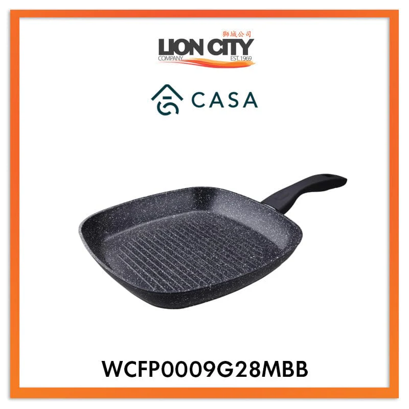 WESTINGHOUSE 28CM MARBLE BLACK NON-STICK ALUMINIUM GRILL PAN - WCFP0009G28MBB