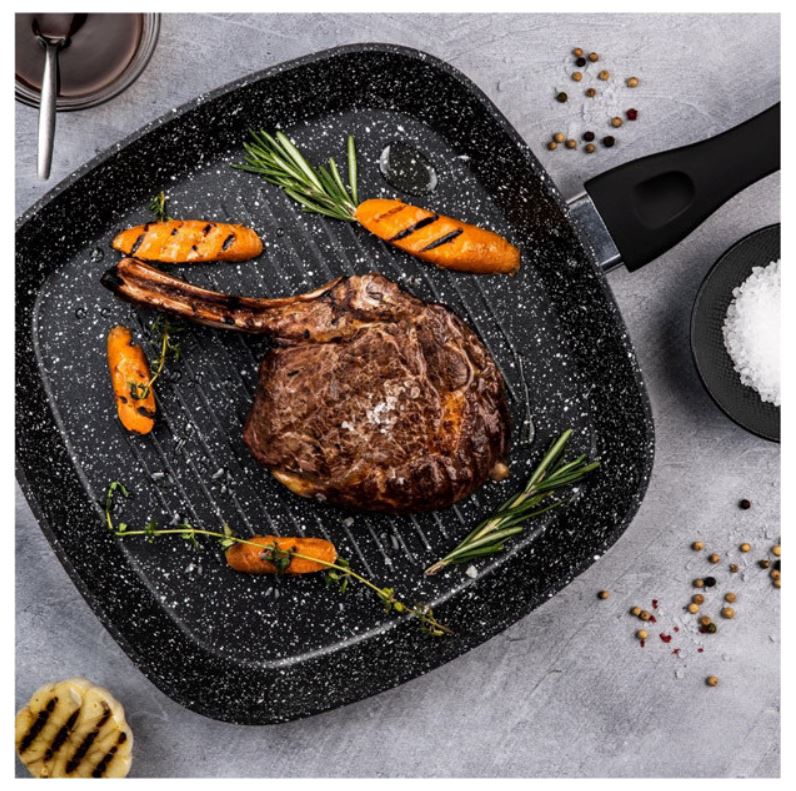 WESTINGHOUSE 28CM MARBLE BLACK NON-STICK ALUMINIUM GRILL PAN - WCFP0009G28MBB - Image 4
