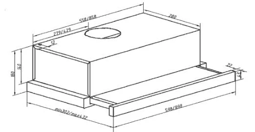 Whirlpool AKR6152IXDS-C 60cm Telescopic Hood - Image 3