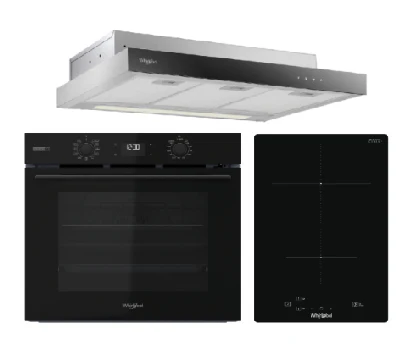 Whirlpool’s W4OMSK58RU1SBA 60cm W COLLECTION Multifunction Oven with Gentle Steam Function + Whirlpool’s WSQ0530NEP 30cm Built-in Induction Hob + Whirlpool’s WCO9FTS 90cm Compact Hood - Image 2