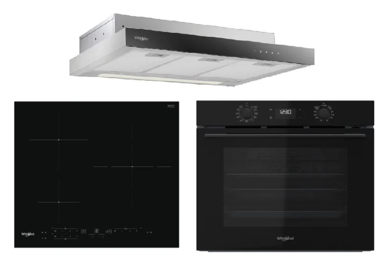Whirlpool WCO9FTS 90cm Compact Hood + WSB2360BFP 60cm Built-in Induction Hob + W4 OMK58RU1BA 60cm W COLLECTION Multifunction Oven with Flexi Cleaning - Image 2