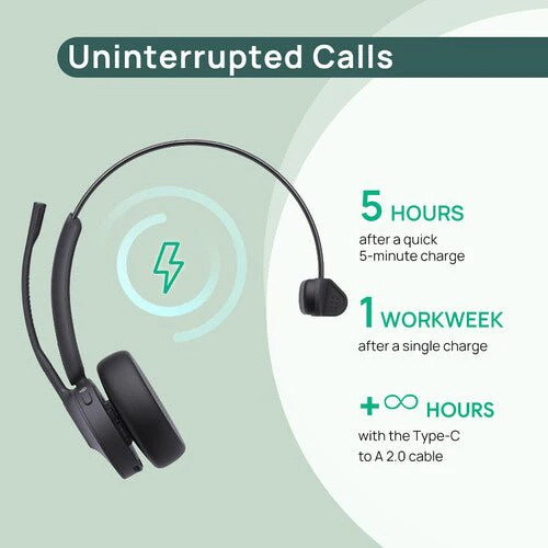 Yealink BH70 MS Mono Mono Wireless Bluetooth Headset USB-C/A - Image 5