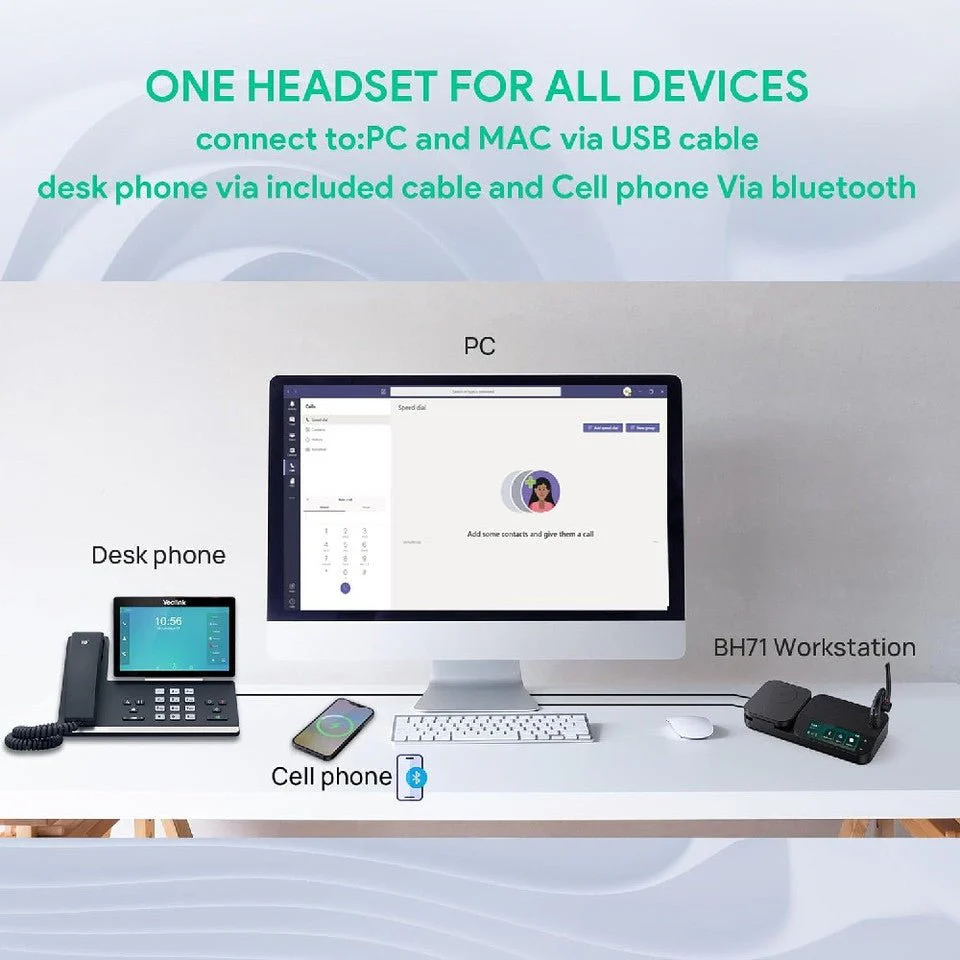 Yealink BH71 Workstation Pro Mono Wireless Bluetooth Headset 1208654 - Image 2