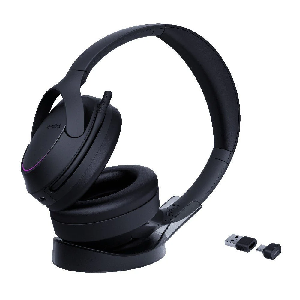 Yealink BH78 MS Dual Wireless Bluetooth Headset With Stand Black
