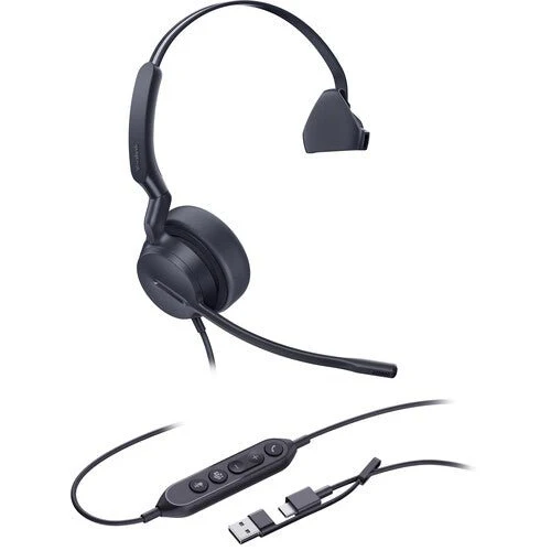 Yealink UH44 Mono Teams Wired USB Headset USB-C/A Black