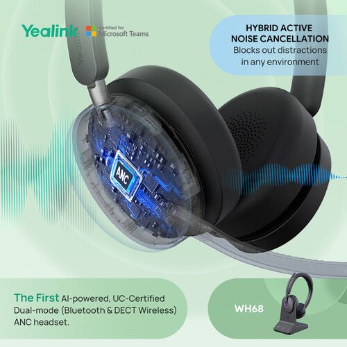 Yealink WH68 Stereo Teams DECT Wireless Headset 1208655 - Image 2