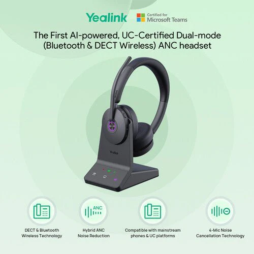 Yealink WH68 Stereo Teams DECT Wireless Headset 1208655 - Image 5