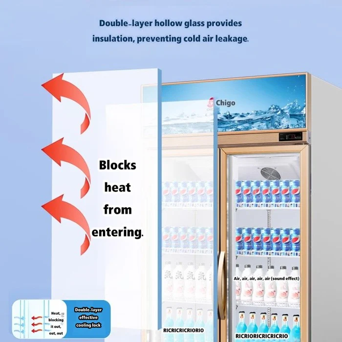 Chigo LSC-598X2SL Beverage Display Cabinet Refrigerator Volume 568 L Double Door White Colour - Image 3